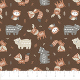 Fleece and Flannel 2024 Catalog-Aztec Woodland Friends-Brown-Cotton Flannel-89230208B-02