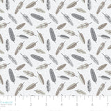 Woodland Wonders Collection-Aztec Woodland Feathers-Off-White-100% Cotton-89230209-04