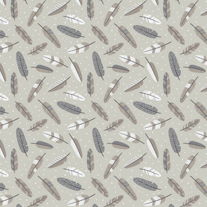 Woodland Wonders Collection-Aztec Woodland Feathers-Light Taupe-100% Cotton-89230209-05