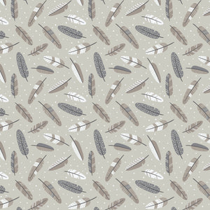 Woodland Wonders Collection-Aztec Woodland Feathers-Light Taupe-100% Cotton-89230209-05