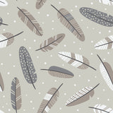 Woodland Wonders Collection-Aztec Woodland Feathers-Light Taupe-100% Cotton-89230209-05