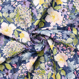 House of Blooms Collection-Floral Symphony-100% Cotton-Periwinkle