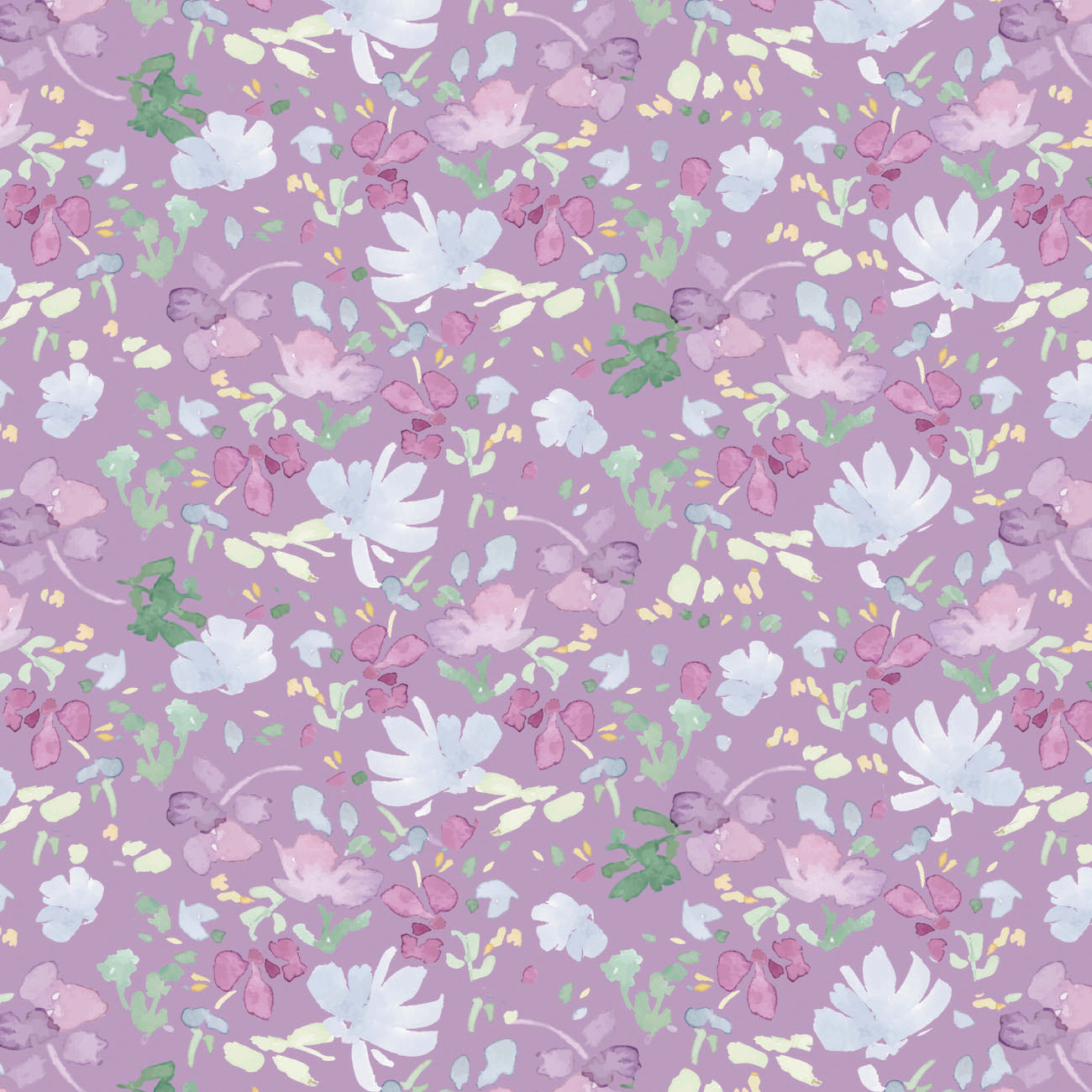 House of Blooms Collection-Dancing Blossoms-100% Cotton-Lilac