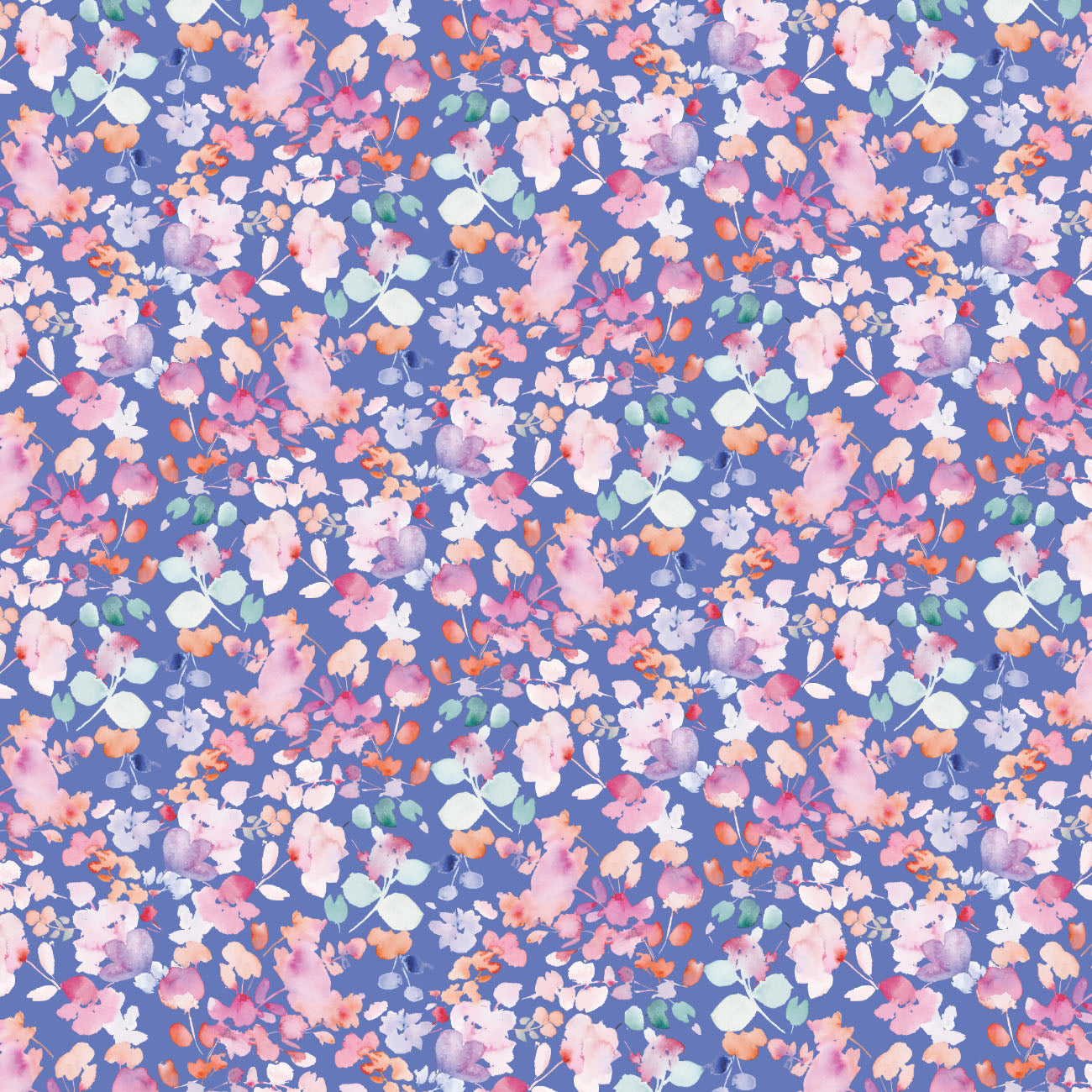 House of Blooms Collection-Floral Tempest-100% Cotton-Periwinkle