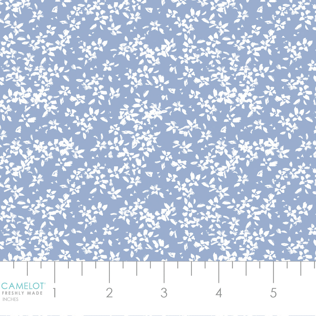 House of Blooms Collection-Scattered Petals-100% Cotton-Periwinkle
