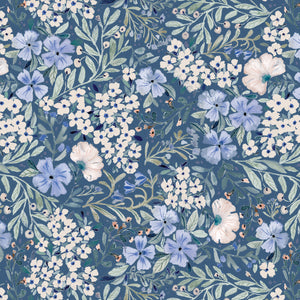 Bloom Manor Collection-Brooklyn Garden-Denim-Quilting Cotton-94240102-01