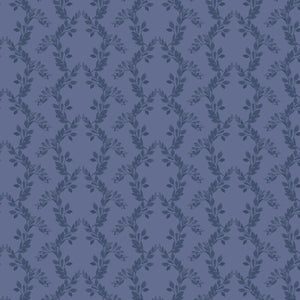 Bloom Manor Collection-Leaf Arch-Denim-Quilting Cotton-94240105-01