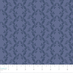 Bloom Manor Collection-Leaf Arch-Denim-Quilting Cotton-94240105-01