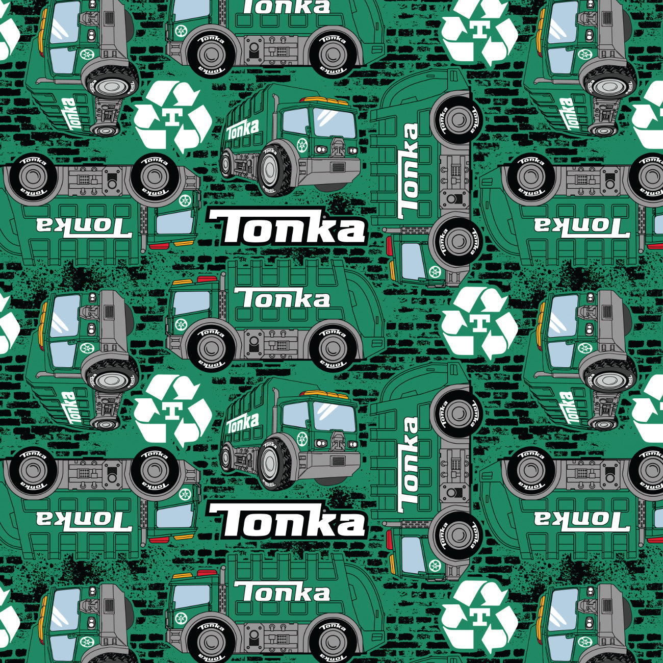 Tonka Collection IV-Recycling Trucks-Green-Quilting Cotton-95060403-01