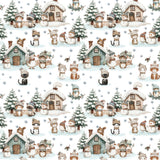 Frosted Paws Collection-Baby Animal Village-White-100% Cotton-97260101-01