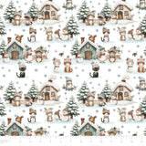 Frosted Paws Collection-Baby Animal Village-White-100% Cotton-97260101-01