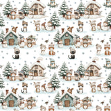 Frosted Paws Collection-Baby Animal Village-White-100% Cotton-97260101-01