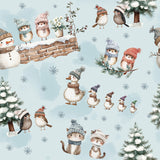 Frosted Paws Collection-Snow Friends-Light Blue-100% Cotton-97260102-01