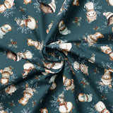 Collection Pattes Givrées-Amis des Neiges Multi Direction-Bleu Marine-100% Coton-97260105-02