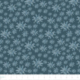 Collection Pattes Givrées-Flocons de Neige Feuillus-Bleu Marine-100% Coton-97260107-02