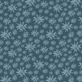 Collection Pattes Givrées-Flocons de Neige Feuillus-Bleu Marine-100% Coton-97260107-02