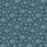 Collection Pattes Givrées-Flocons de Neige Feuillus-Bleu Marine-100% Coton-97260107-02