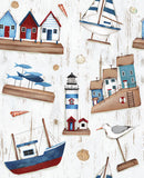 Beach Reads Collection-Coastal Trinkets-Quilting Cotton-White -98250304-01