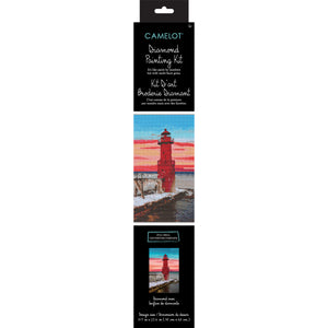 Red Lighthouse Diamond Painting Kit-CD212302107