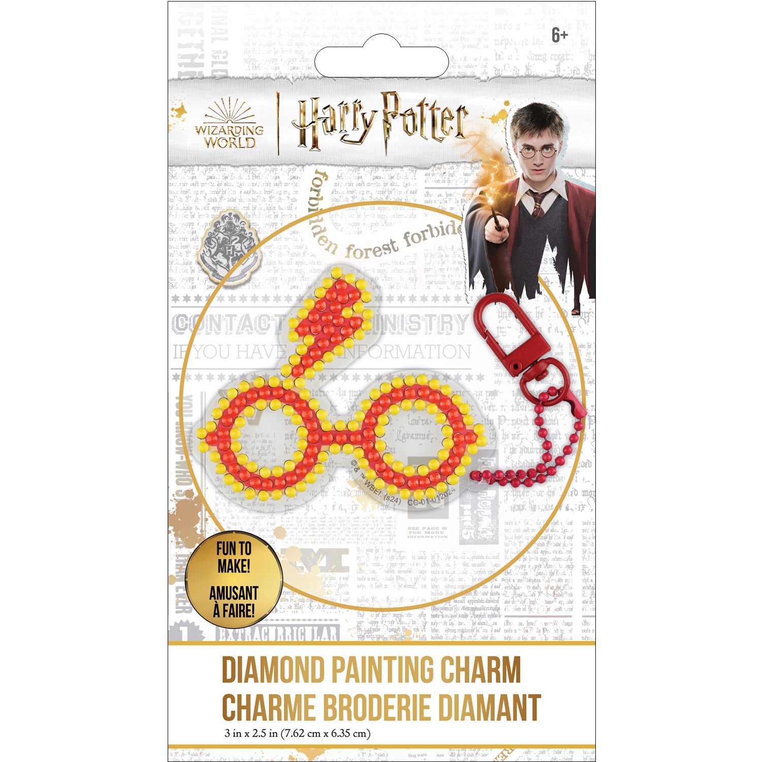 Harry Potter- Lunettes et boulon Kit porte-clés avec peinture au diamant