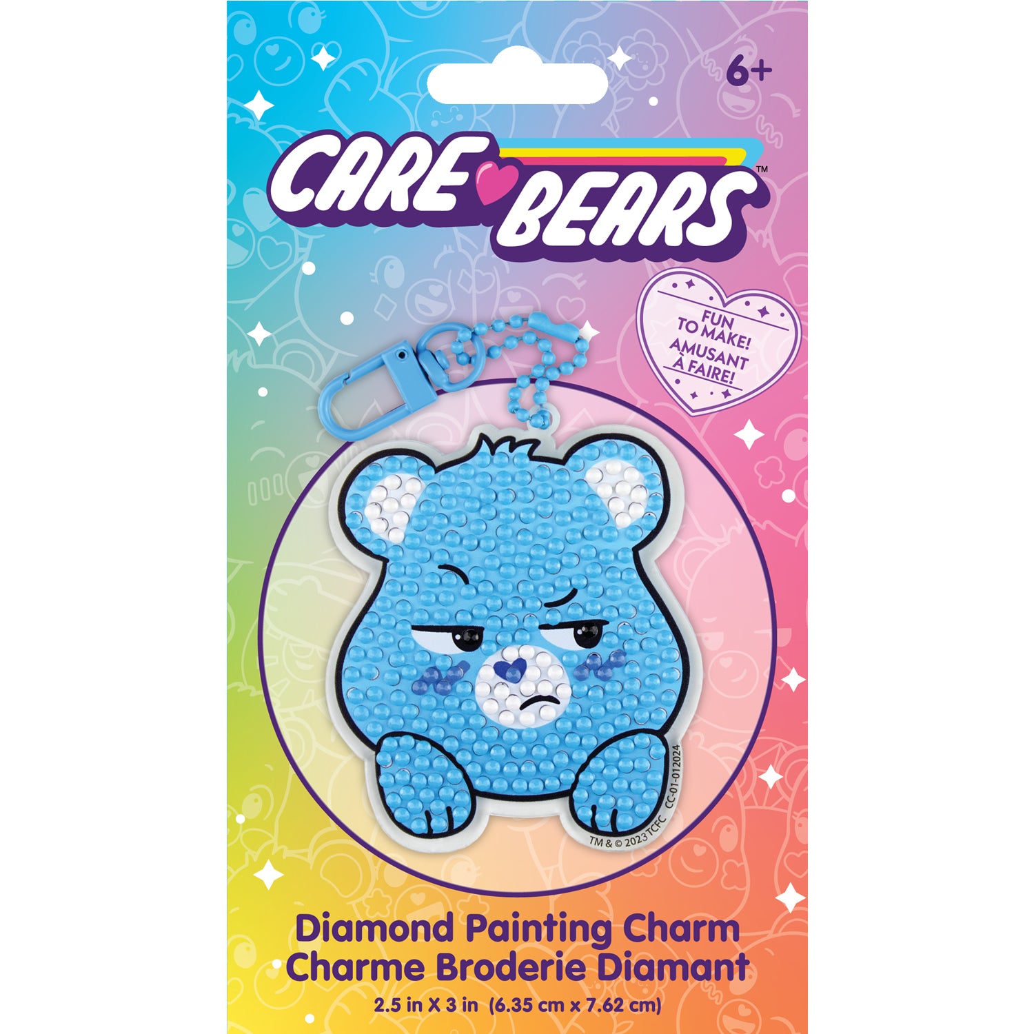 Care Bears- Grumpy Luck Bear Kit porte-clés avec peinture au diamant