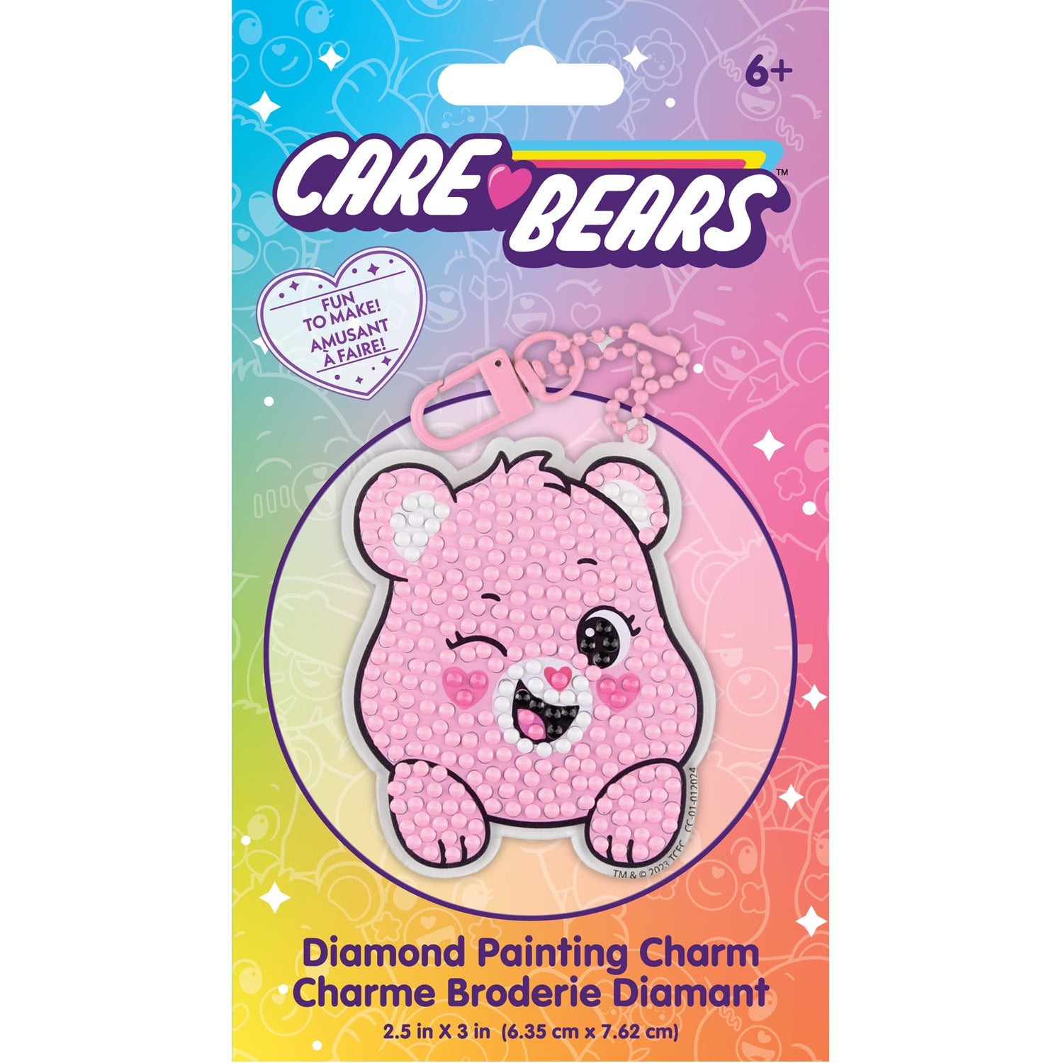 Care Bears- Love-a-lot Bear Diamond Painting Key Chain Kit