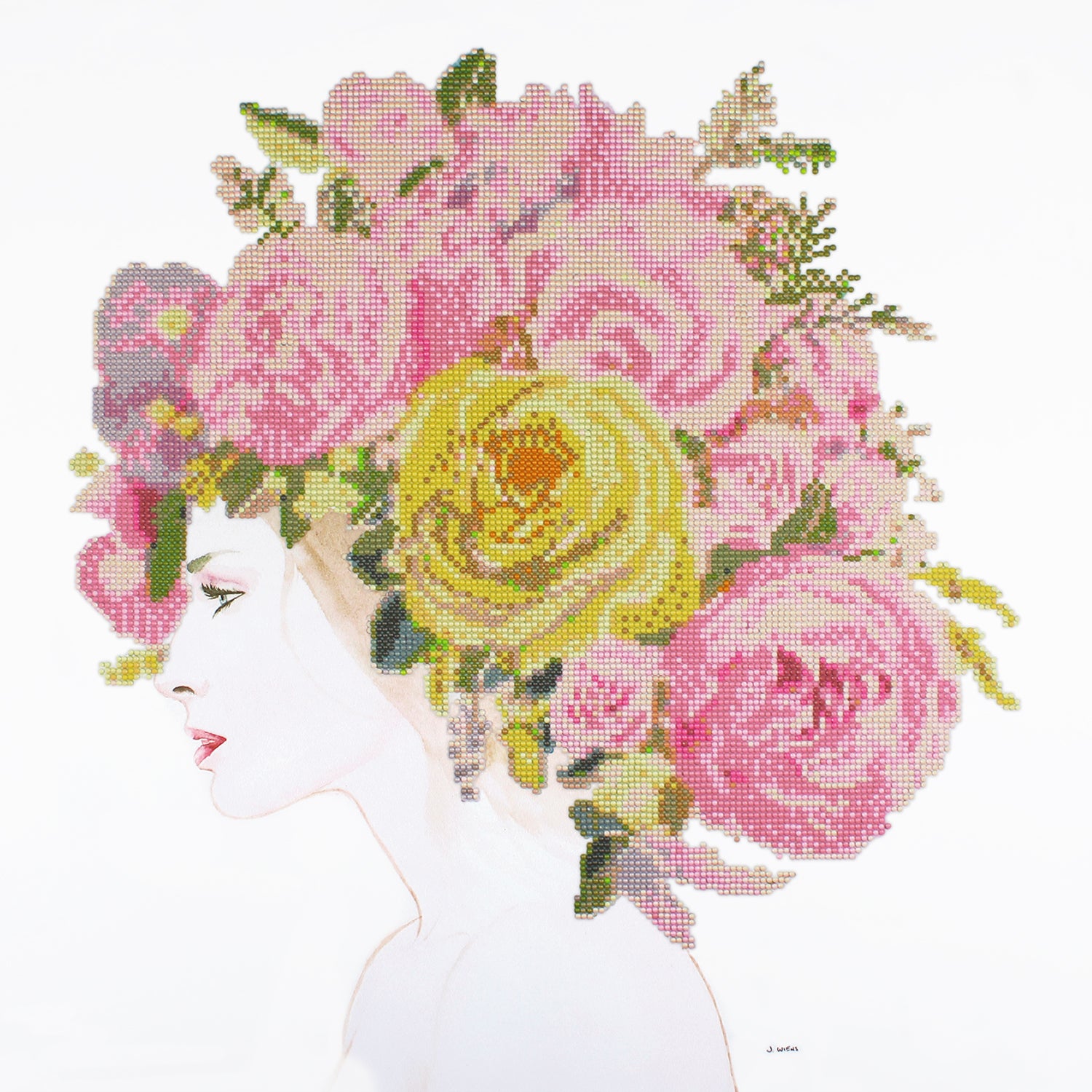 Flowers in Her Hair Diamond Painting Kit-CD662200210