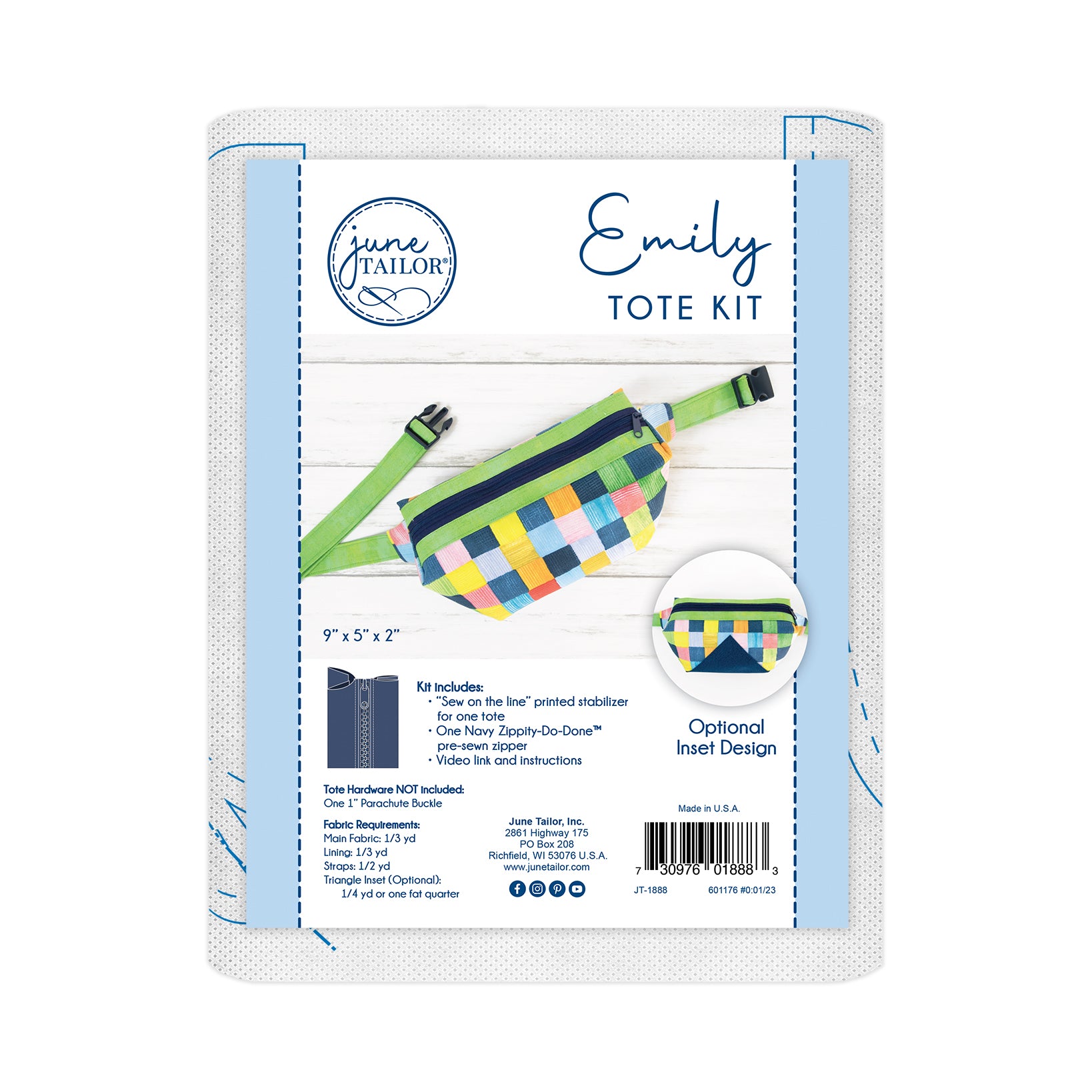 2023 June Tailor Collection -Emily Tote - Zippity-Do-Done™ Navy-Tote Bag Projects and QAYG Totes