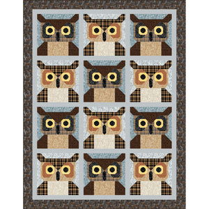 Crafted Cabin Owl Printed Quilt Store Panel-PI001RSD_CABIN