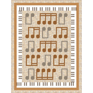 Song Bird Music Note And Keyboard Printed Quilt  Store Panel-PI004RSD_SONG