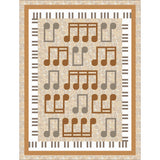 Song Bird Music Note And Keyboard Printed Quilt  Store Panel-PI004RSD_SONG