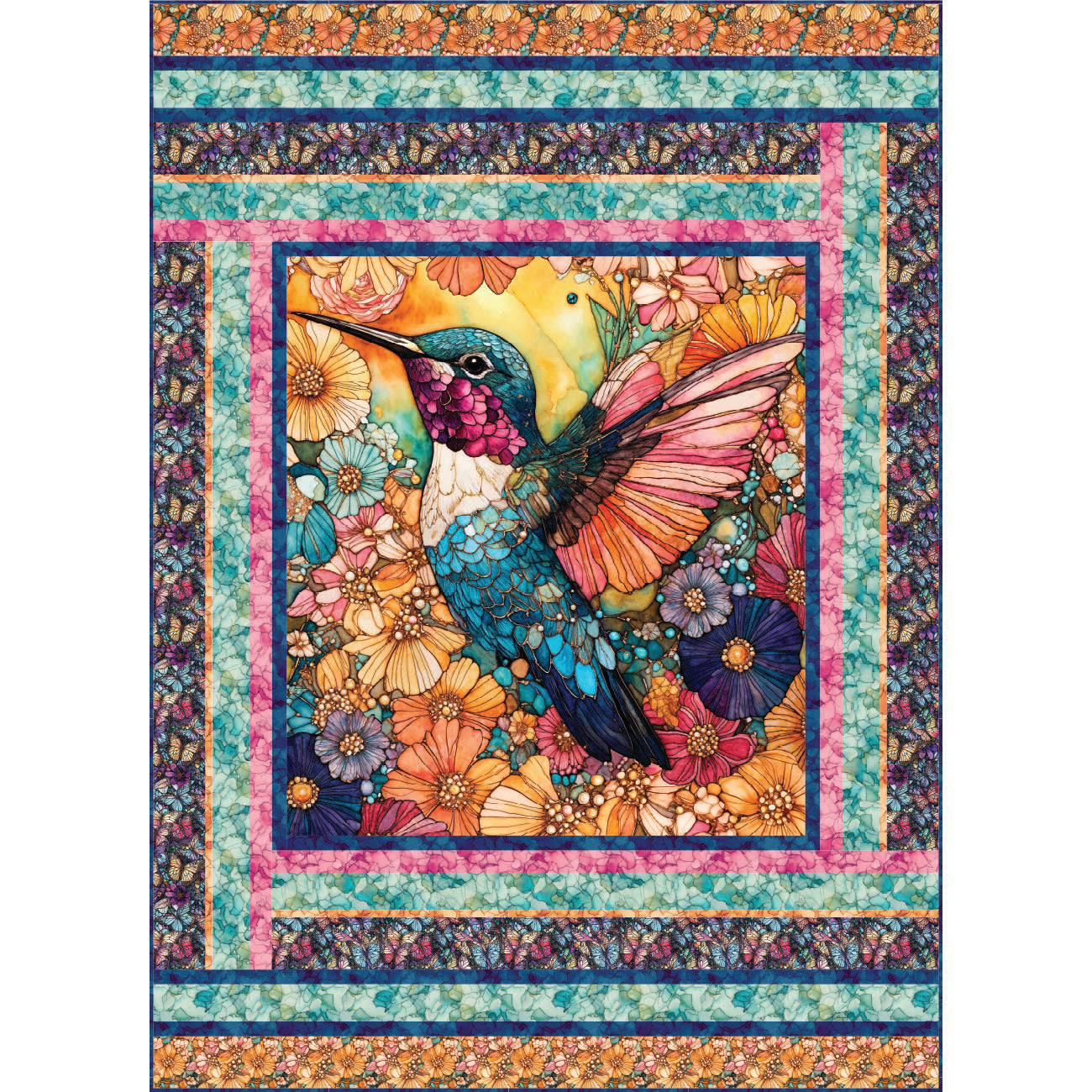Collection Envol de la Beauté Limite Panneau Motif Courtepointe-PI007PRD_FOB-Multi