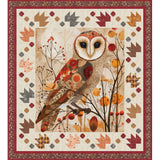 Échantillon de panneau de courtepointe imprimé numériquement avec motif hibou d'automne - PI015CHD_AUTUMN