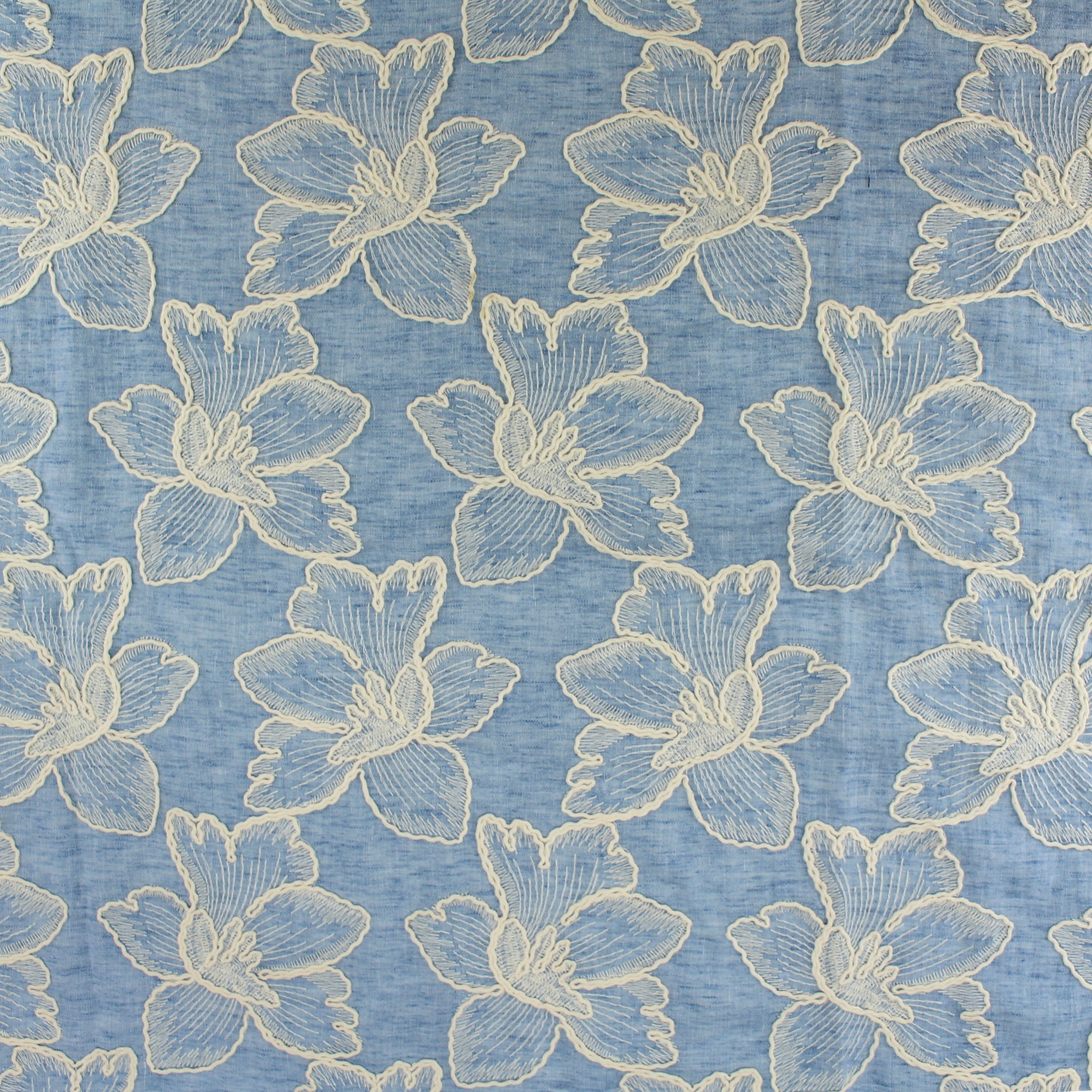 Lin poly brodé - 100 % polyester - Tissé - PLEM1000