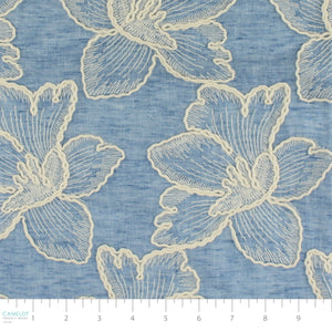 Lin poly brodé - 100 % polyester - Tissé - PLEM1000