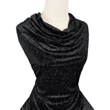 Floral Burn-out Velour-67% Polyester/8% Spandex/25% Nylon-Knit- VLB1000