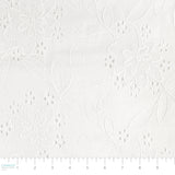 Floral Eyelet and Rope Embroidery-100% Cotton-02 White-WSS26-EMB101