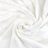 Floral Eyelet and Rope Embroidery-100% Cotton-02 White-WSS26-EMB101