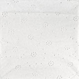 Printed Floral Embroidery with Laser Cut Eyelet-100% Cotton-02 White-WSS26-EMB103