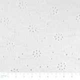 Printed Floral Embroidery with Laser Cut Eyelet-100% Cotton-02 White-WSS26-EMB103