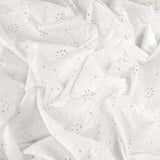 Printed Floral Embroidery with Laser Cut Eyelet-100% Cotton-02 White-WSS26-EMB103