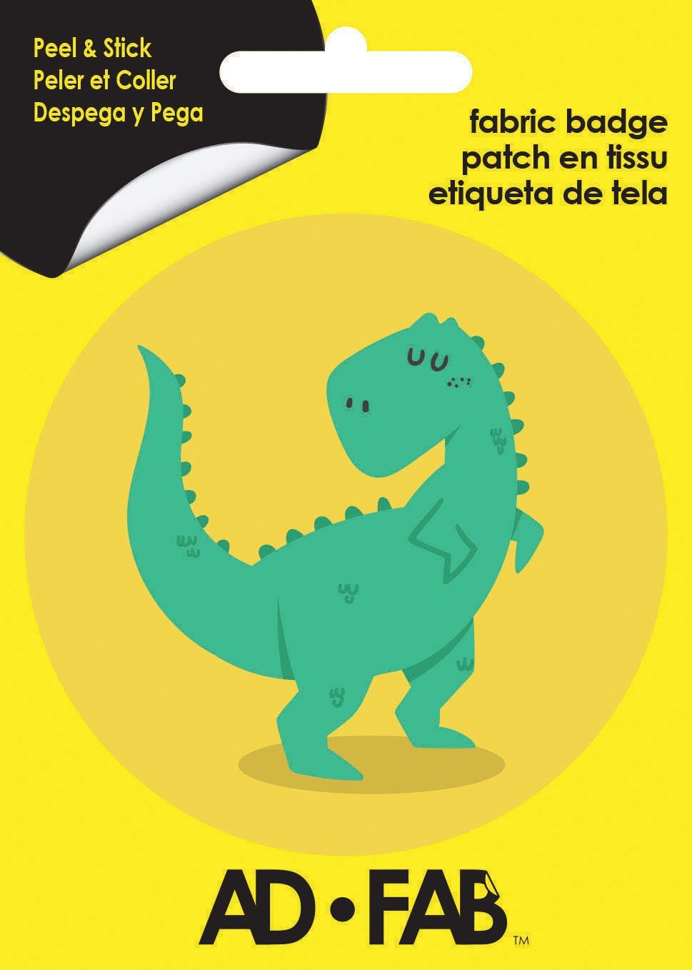 Dinosaure T-Rex sur fond jaune - Appliqué Ad-Fab