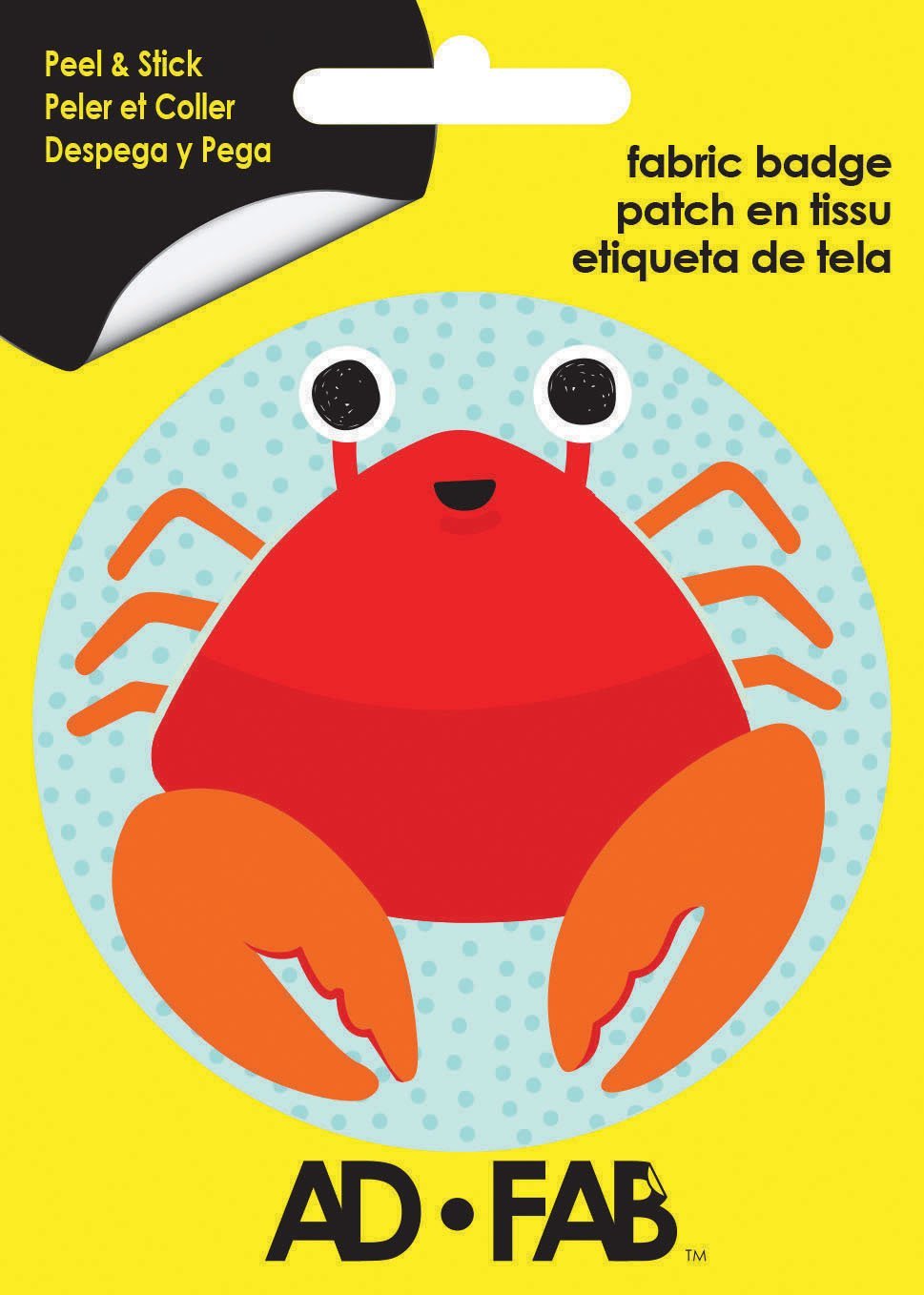 Crab Adhesive Fabric Badge