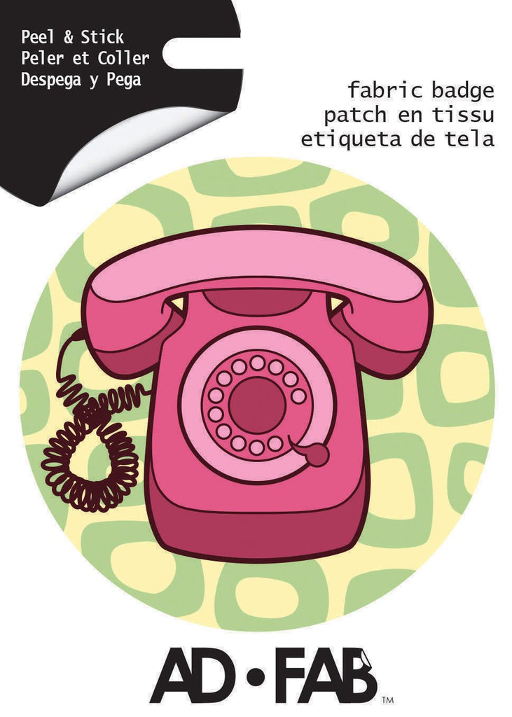 Rotary Phone Adhesive Fabric Badge