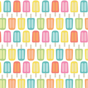 Be The Rainbow by CDS - 2 yard Cotton Cut- Bright Popsicles- White
