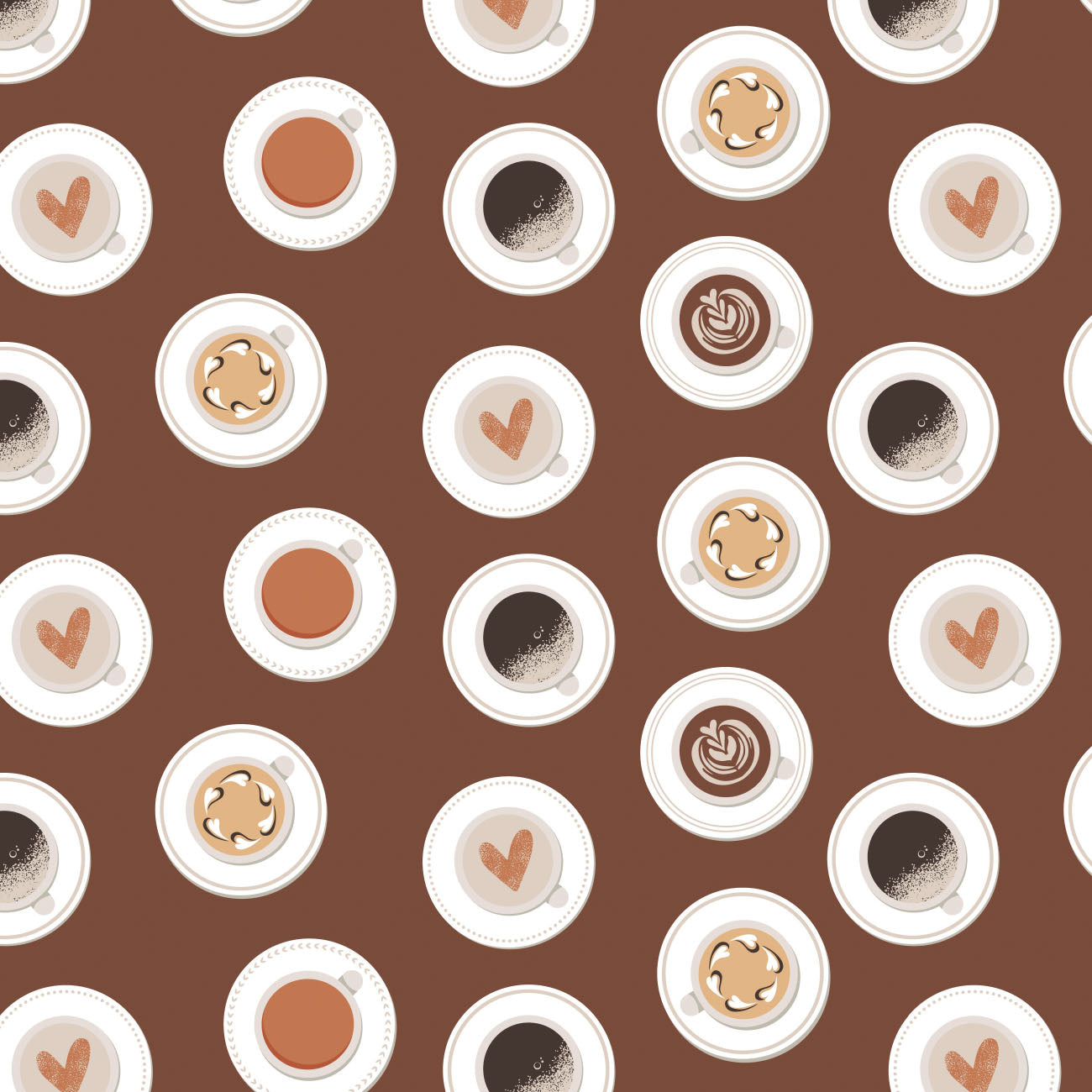 Cool Beans Collection by CDS - Coffee Art - Cotton - Brown