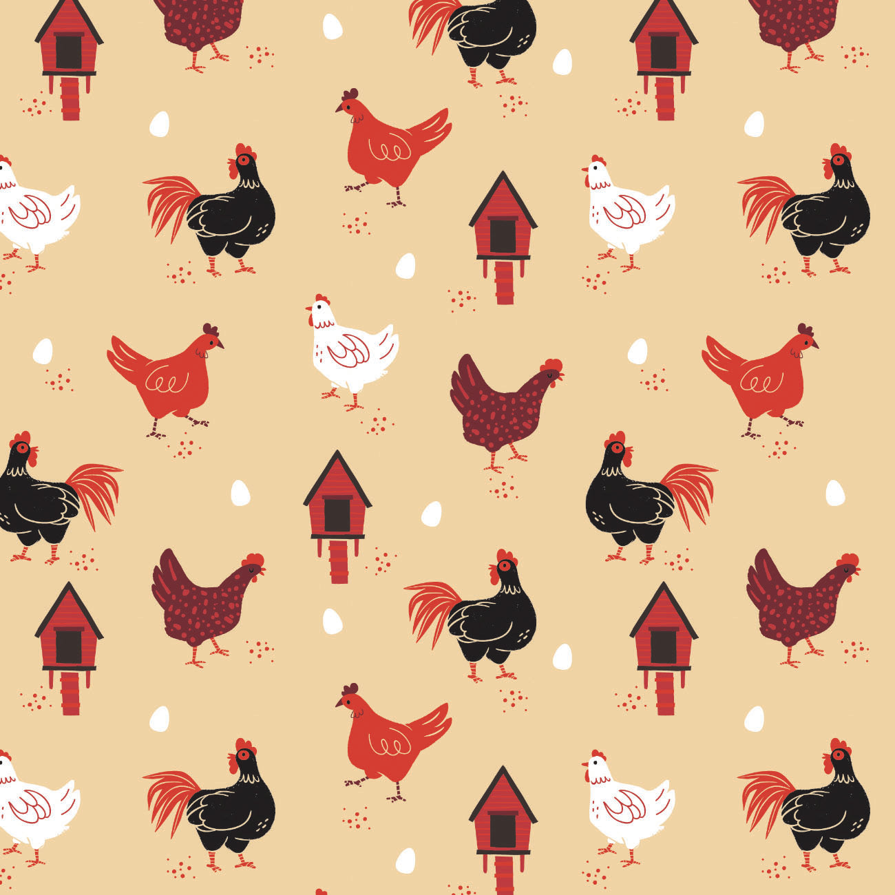 Good Cluck Collection - Chicken Coop - Tan - Cotton 21220301-01