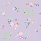 Printed Flannel-Soft Elephant Floral Flannel-Light Purple-100% Cotton-21220803B-03