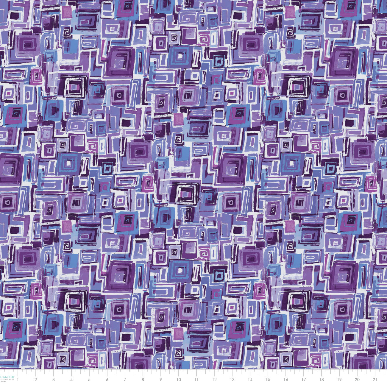 Around the Block Collection - Blocks on Blocks - Purple - Cotton 21230203-01