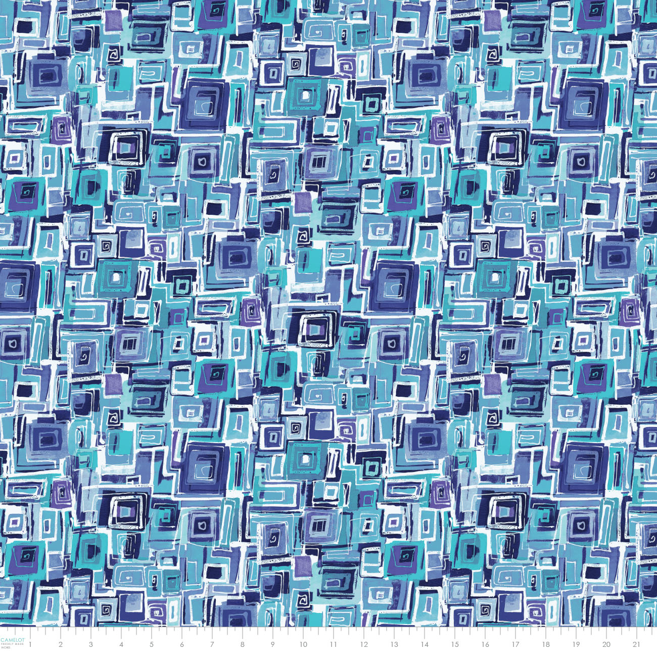 Around the Block Collection - Blocks on Blocks - Blue - Cotton 21230203-02